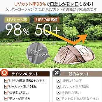 Amazon | ライシン ポップアップテント 前後ダブルドア仕様